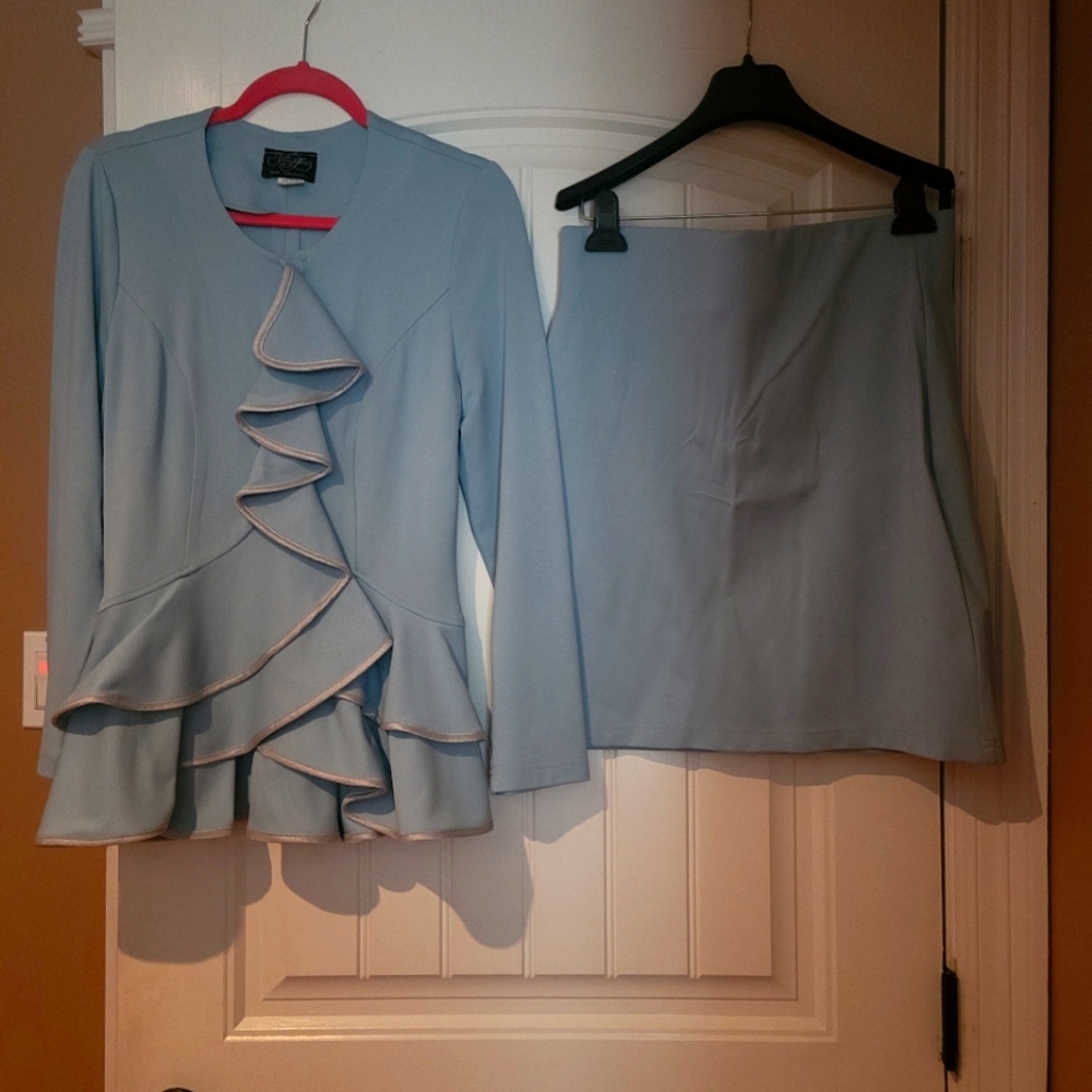 Yvonne Lafleur suit, Powder Blue, Size L